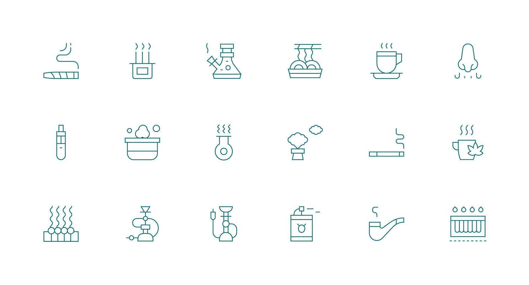 Vapor Visual Pack containing 18 Minimal Line Icons UI and UX Focused Icon Collection vector