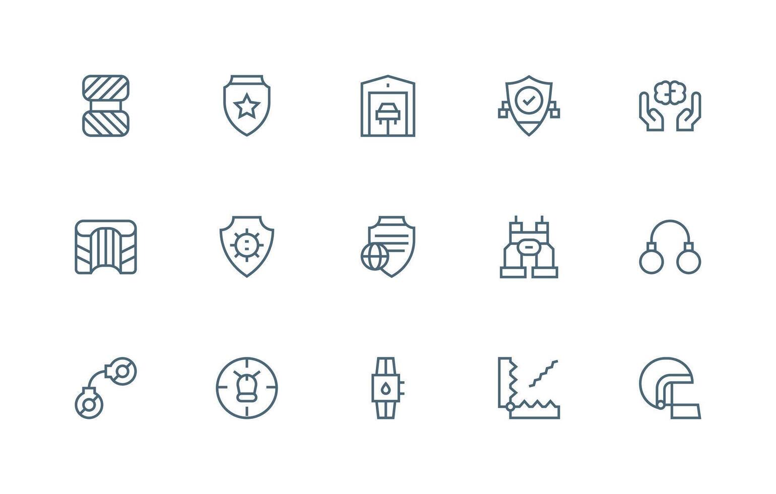 15 Regular Line Vectors for Security Theme Balanced Icon Set for Functional Design