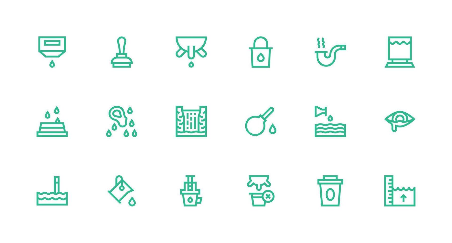 Overflow Icon Collection with 18 Strong Stroke Line Designs Functional Icon Series vector