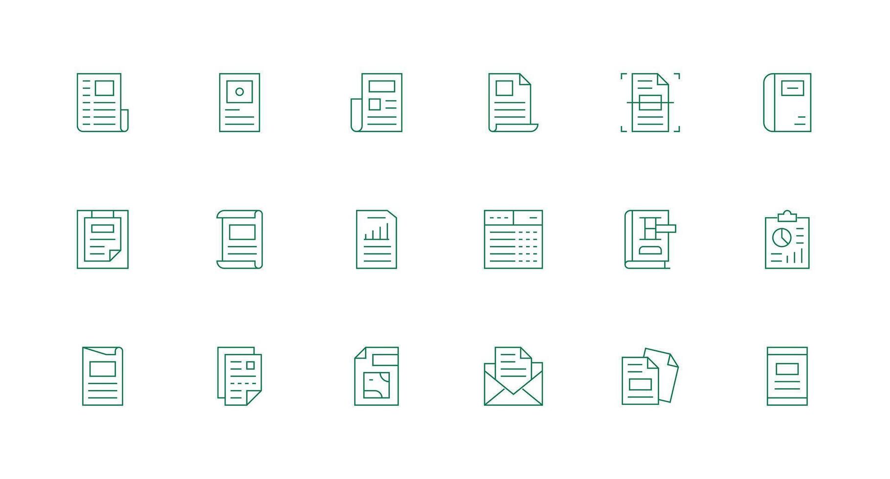 sobresalir icono conjunto con 18 mínimo línea gráficos multi-estilo icono colección vector