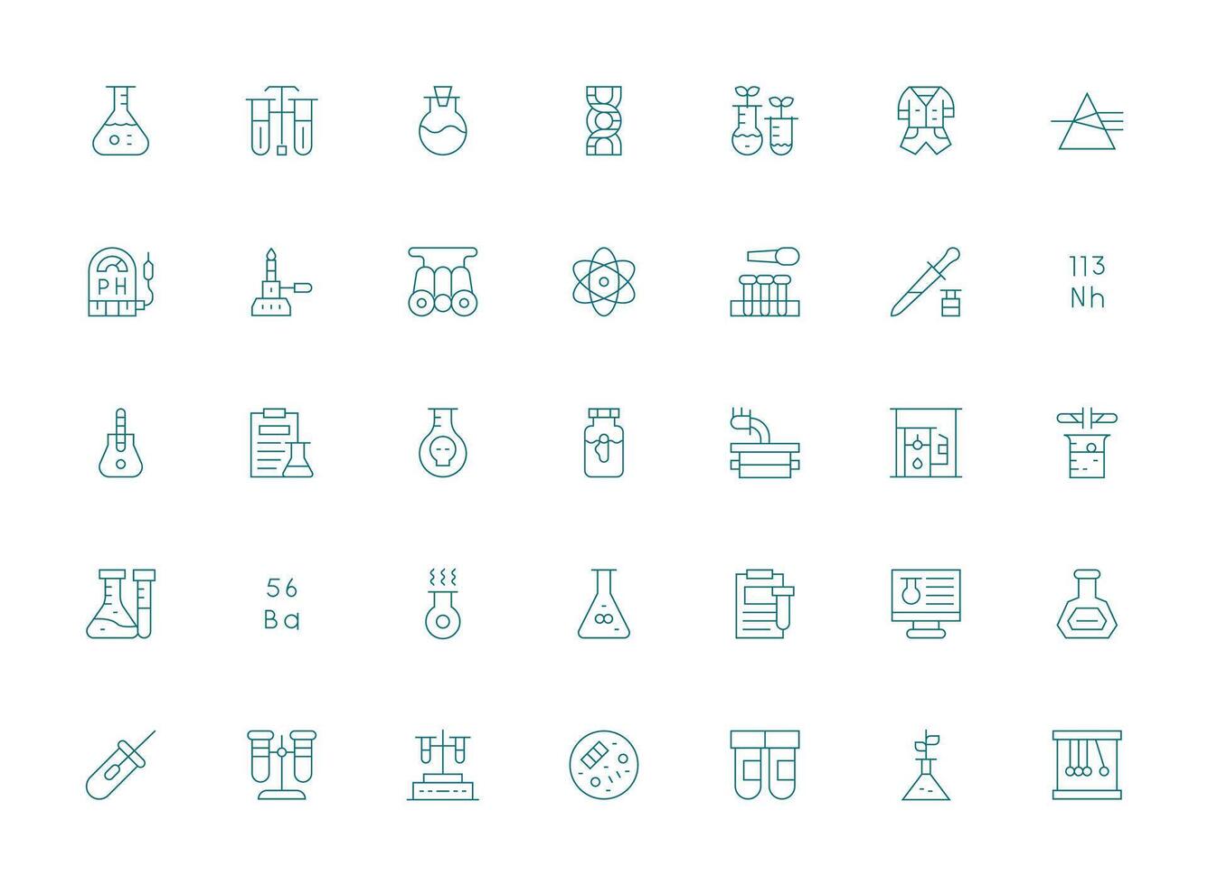 Light Line Icons from Experiment Set with 35 Vectors Design Icon Pack