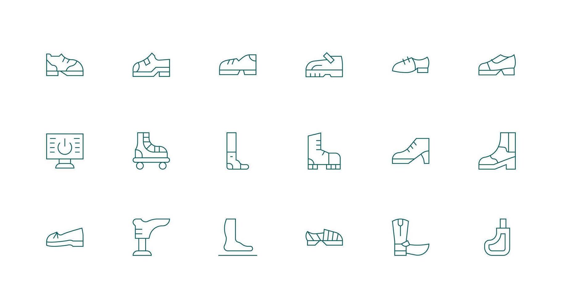 Boot including 18 Minimal Line Illustrations Web and App Icon Pack Collection vector