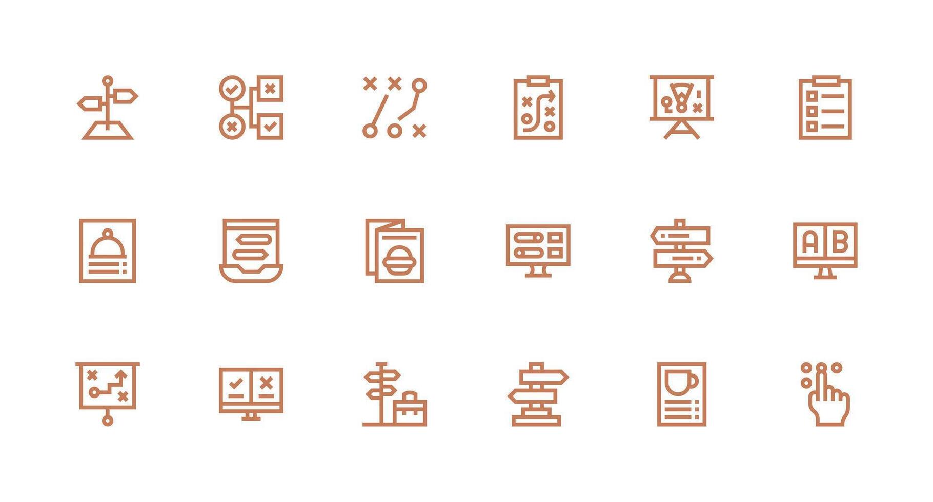 18 Strong Stroke Line Vectors for Choices Theme Complete Icon Bundle for Web Design