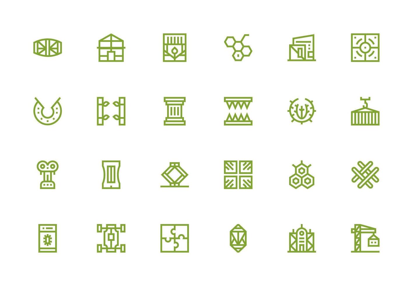 Framework Icon Collection with 24 Thick Line Line Designs Balanced Icon Set for Functional Design vector