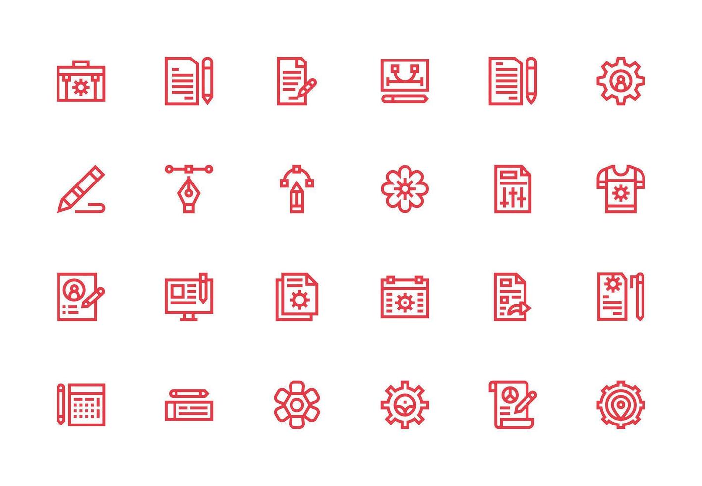 Modify Set with 24 Thick Line Line Icons Detailed Icon Collection for Design Systems vector