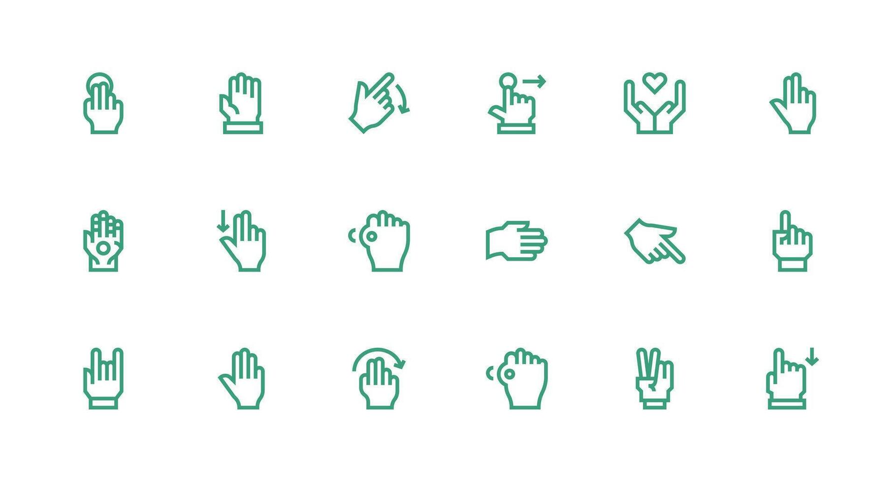 18 Icons for Gesture in Strong Stroke Line Format Multi-Purpose Icon Pack for Templates vector