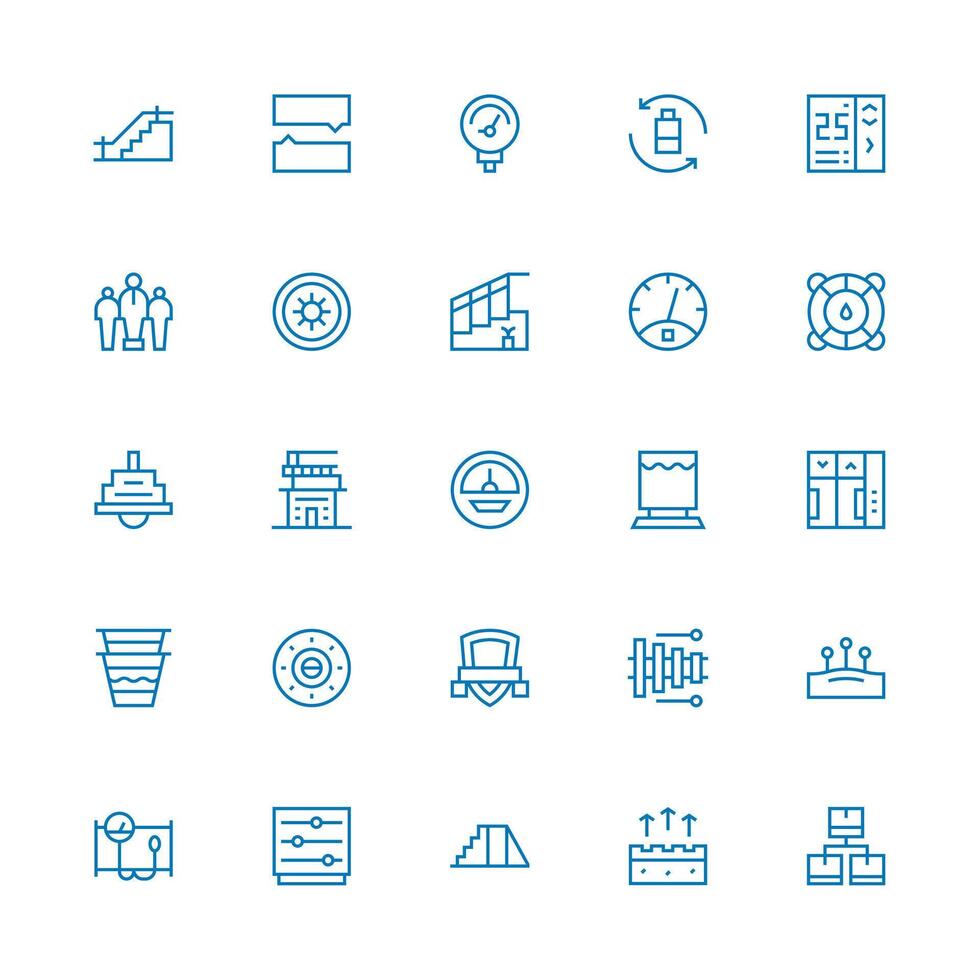 25 Icons for Level in Medium Stroke Outline Format Icon Set for Web vector
