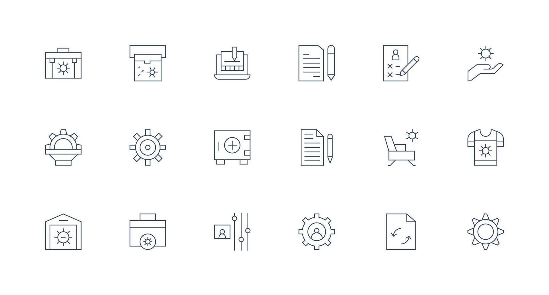 Modify Icon Set with 18 Minimal Line Graphics Neat Icon Set vector