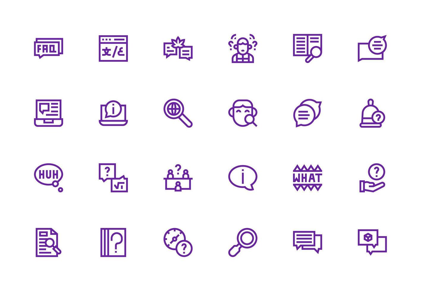 consulta icono colección con 24 grueso línea línea diseños flexible icono sistema para web interfaces vector