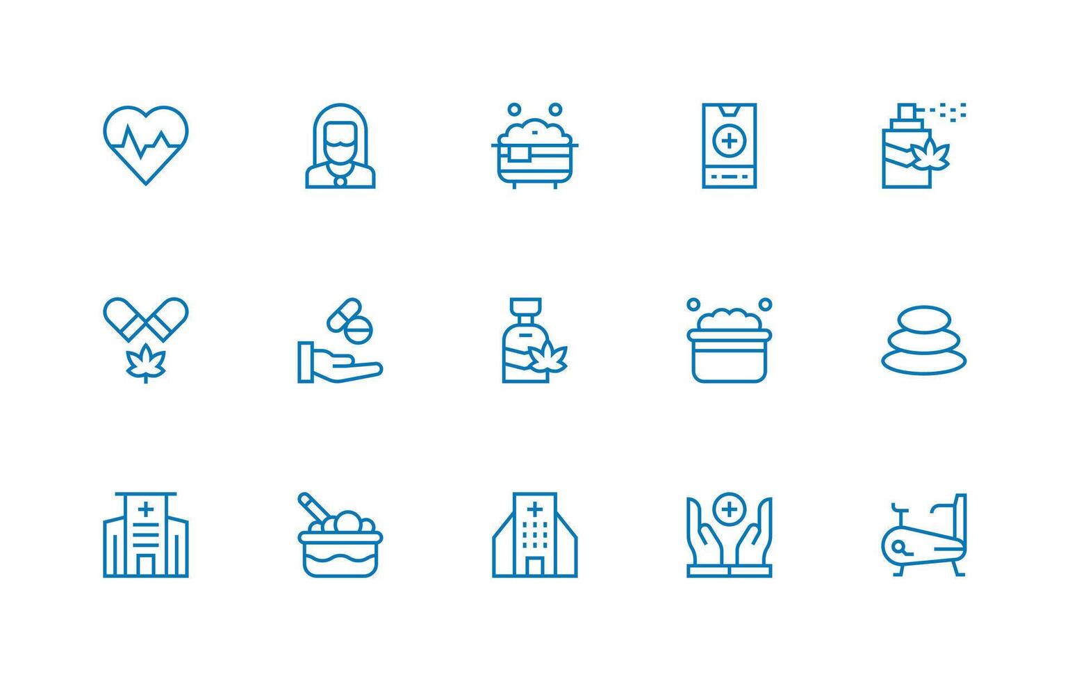 15 Regular Line Style Icons from Wellness Collection Interface Icon Collection for Daily Projects vector