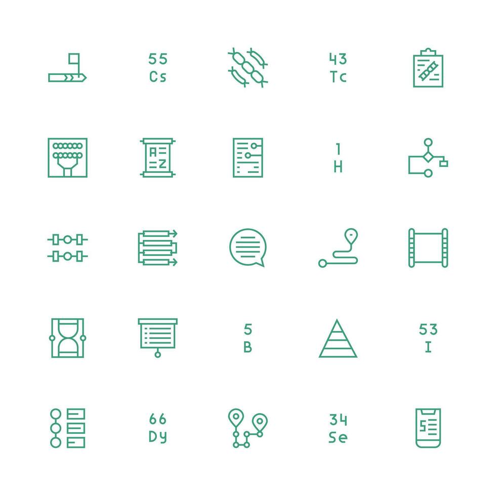 Medium Stroke Outline Icons from Sequence Set with 25 Vectors Neatly Designed Icons for Web Platforms