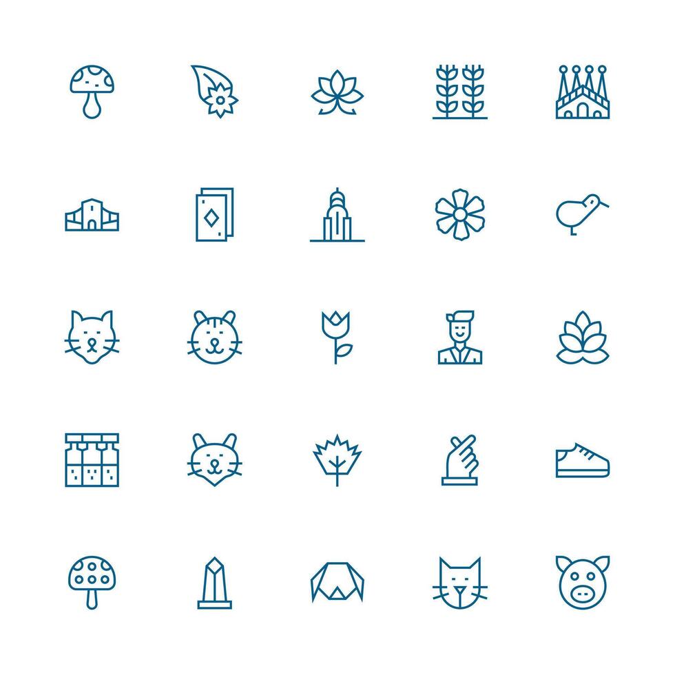 Icon Graphic Icon Set with 25 Medium Stroke Outline Graphics Icons Built for Visual Consistency Pack vector