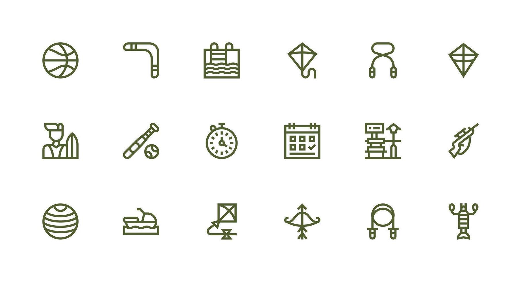 Strong Stroke Line Icons from Activity Set with 18 Vectors Clean Icon Collection for Web Use