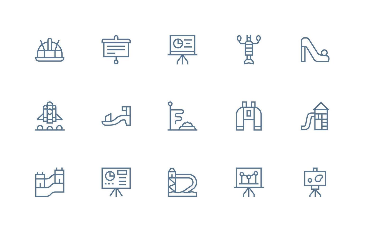 15 Regular Line Designs for Slide Icons Layout Icon Collection vector