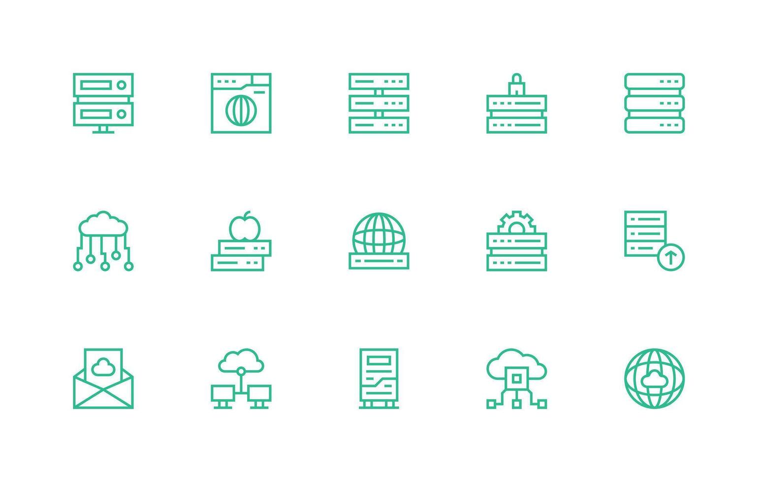 15 Regular Line Icons for Hosting Graphics Icon Set for Projects vector