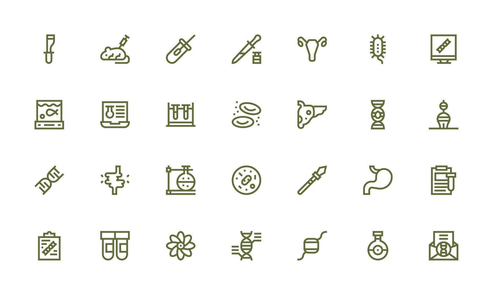 Bold Line Icons from Biology Set with 28 Vectors Scalable Icons for Cross-Platform Interfaces