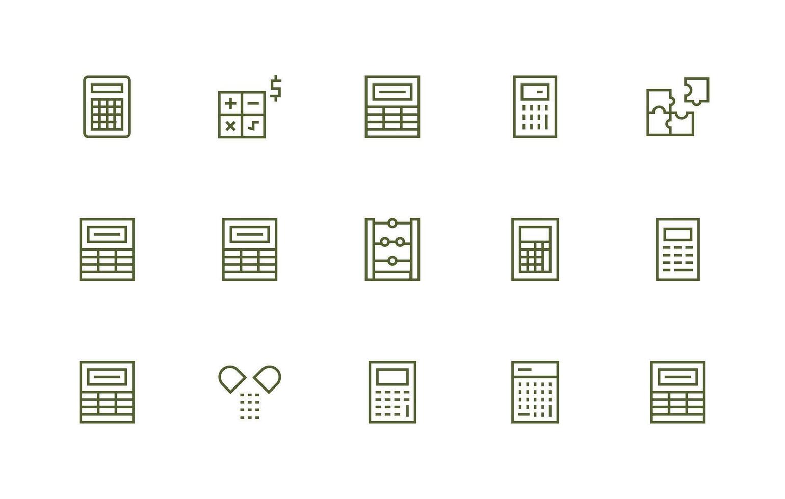 Regular Line Icons from Divide Set with 15 Vectors Optimized Icon Pack for Digital Products