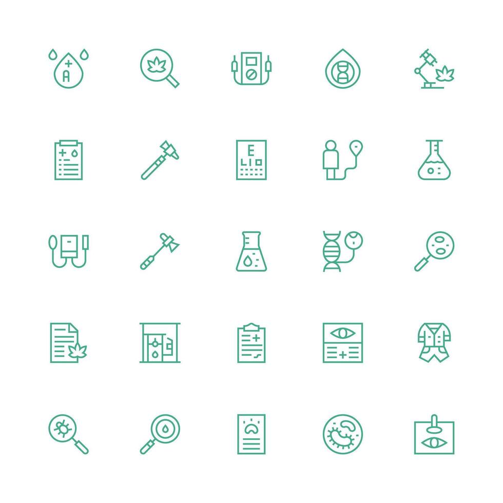 Medium Stroke Outline Icons from Testing Set with 25 Vectors Multi-Style Icons for Creative Projects