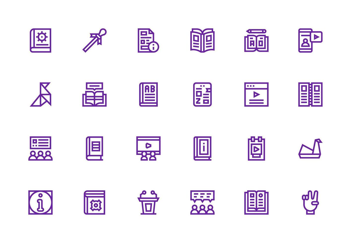 24 Thick Line Line Style Icons from Tutorial Collection Icons Built for Visual Consistency Pack vector