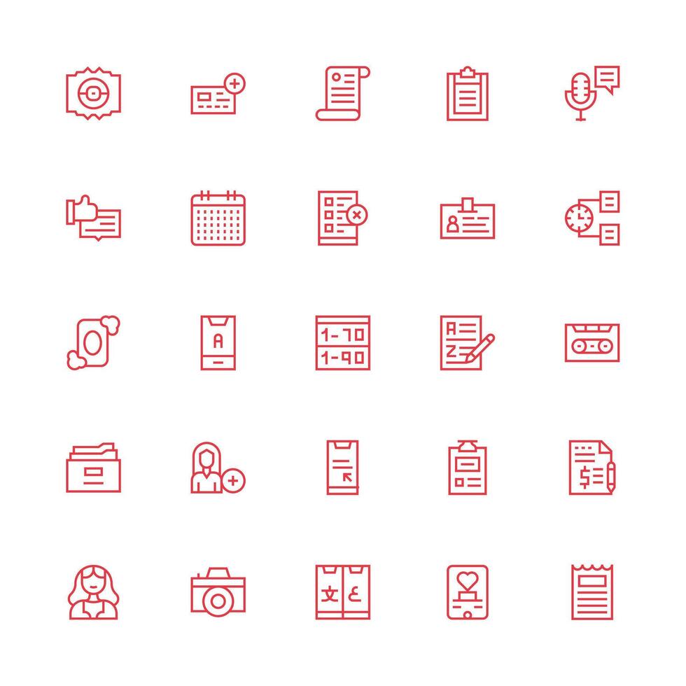 25 Icons for Record in Medium Stroke Outline Format Versatile Icon Collection for Designers vector