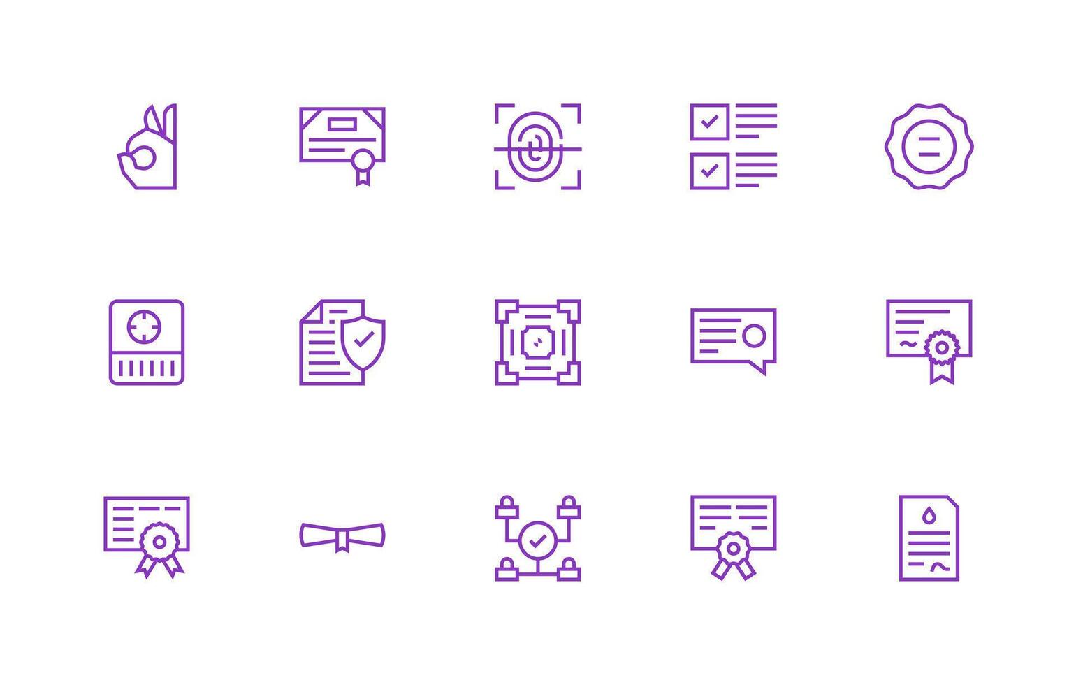 Regular Line Icons from Validation Set with 15 Vectors Balanced Icon Set for Functional Design