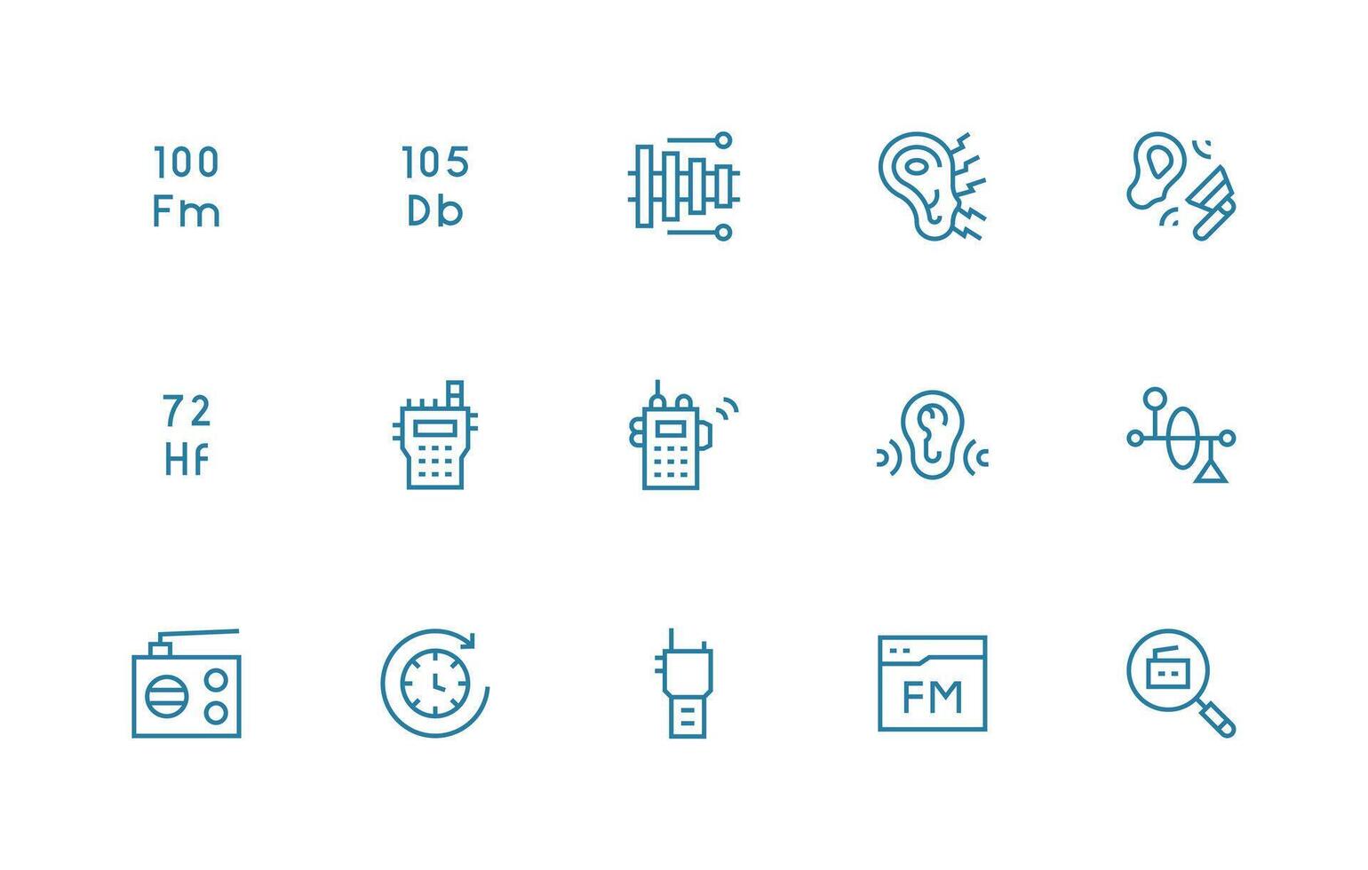 Frequency featuring 15 Icons in Regular Line Design Icon Set for Projects vector