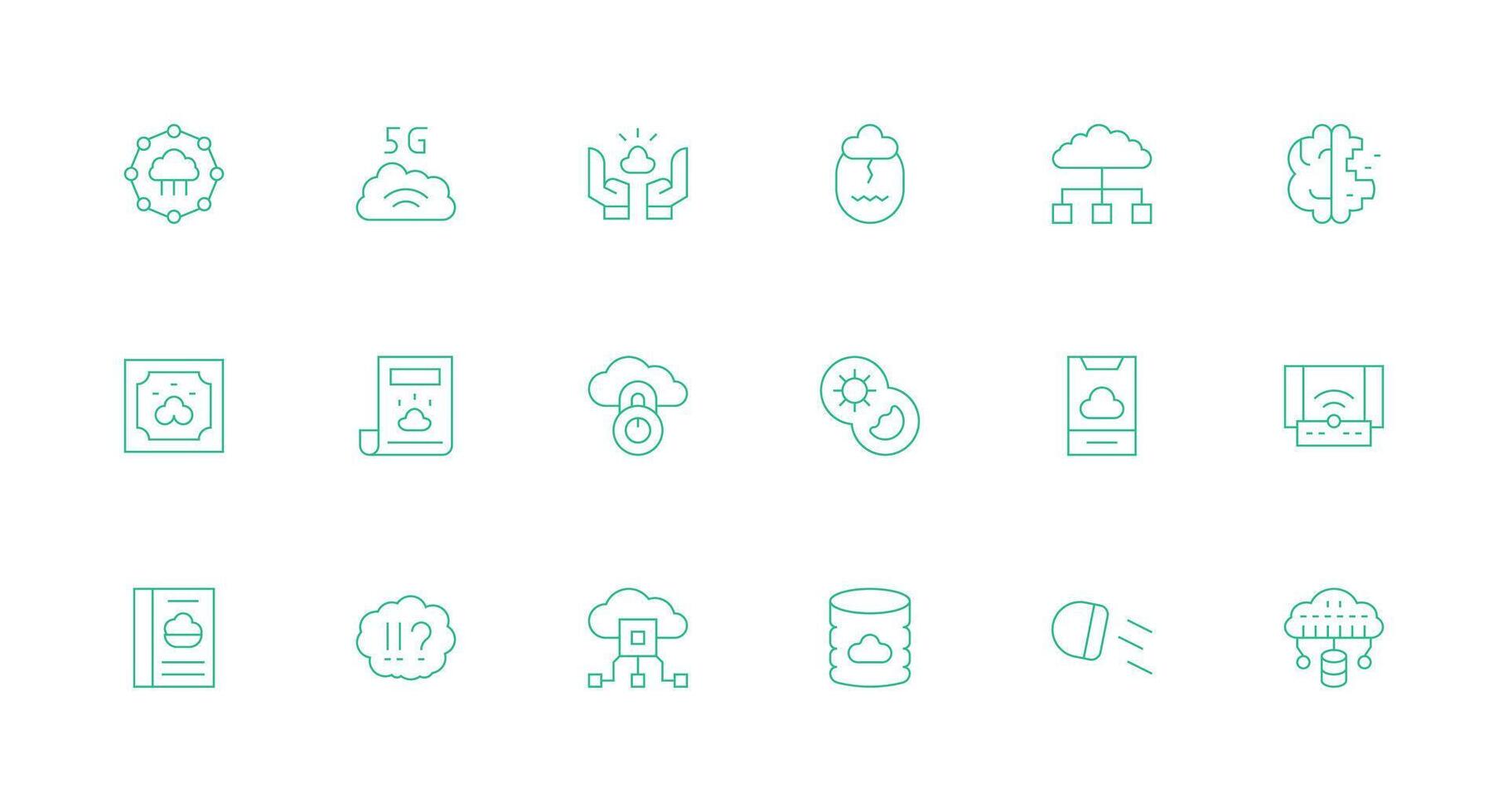 18 Minimal Line Style Icons from Cloud Computing Collection Icons Built for Visual Consistency Pack vector