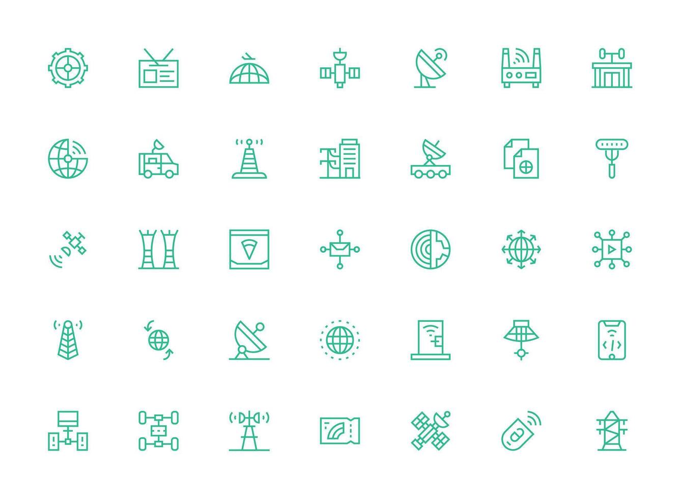 Regular Clean Line Style Transmission Icons with 35 Vectors Core Icon Collection for Daily Tasks