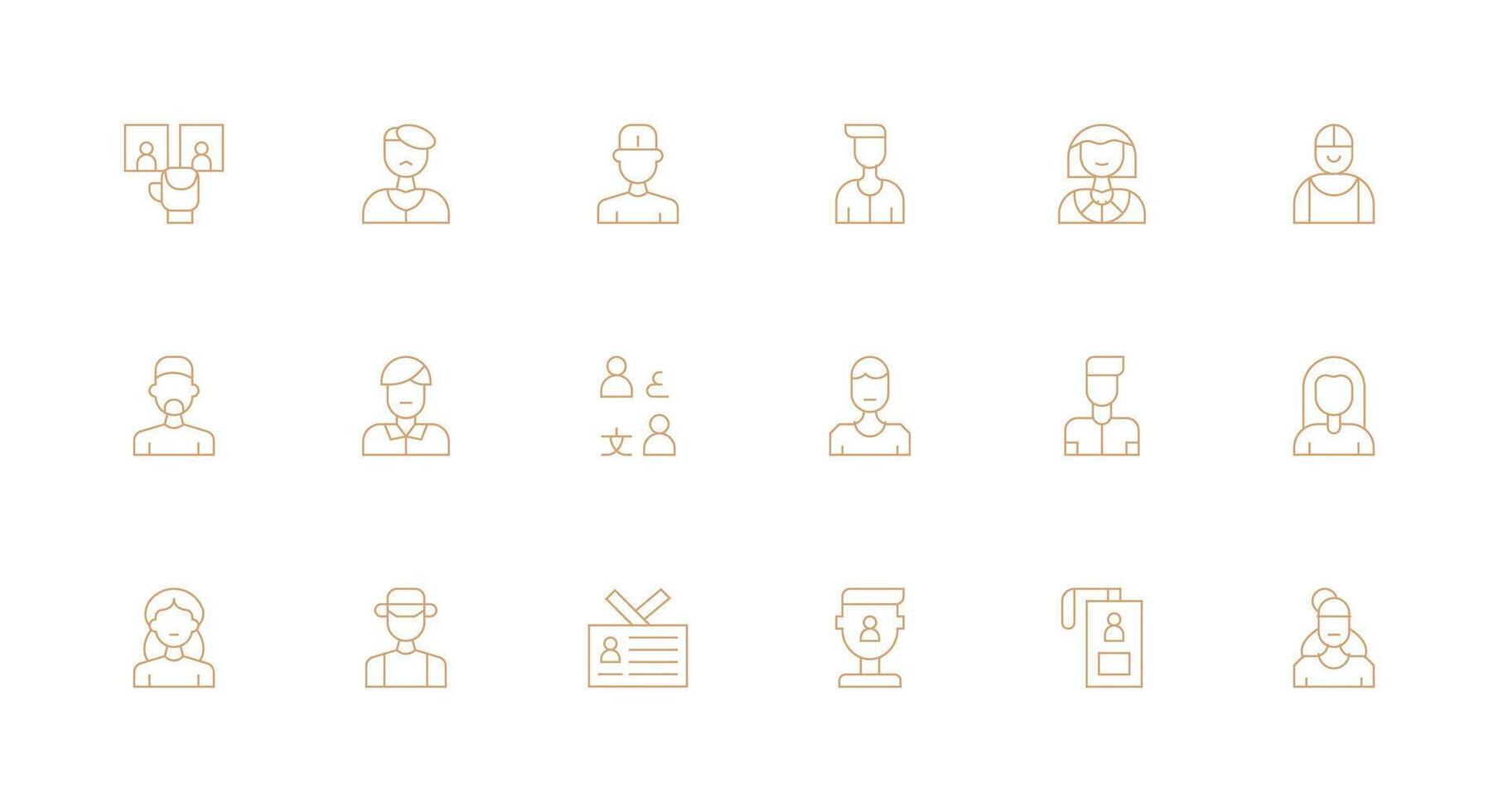 18 Minimal Line Style Icons from Identity Collection Clean Icon Set Icon Pack for UI Projects vector