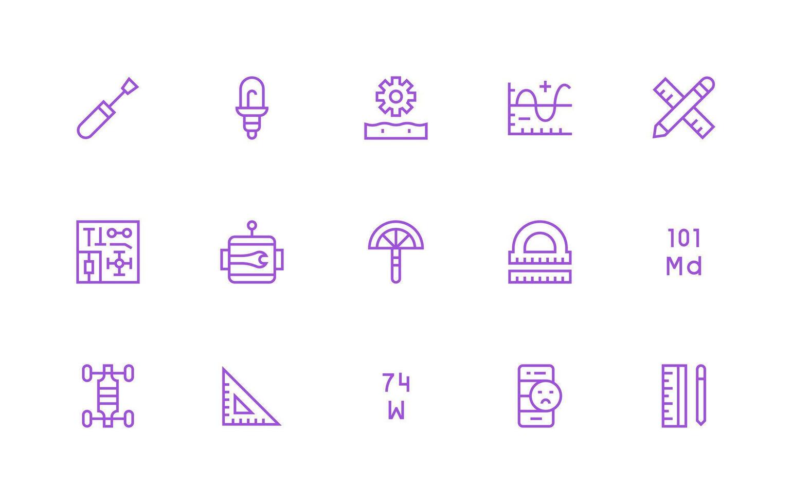 15 Icons for Technical in Regular Line Format Clean Icon Set Icon Pack for UI Projects vector