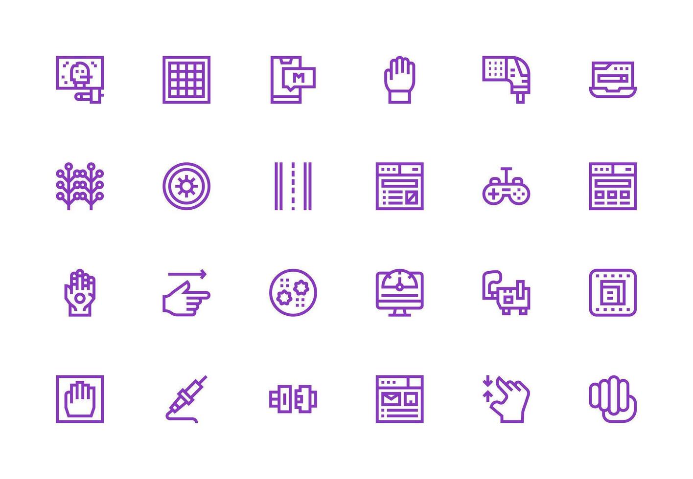 24 Thick Line Line Style Icons from Interface Collection Fully Editable Icon Set for Web vector