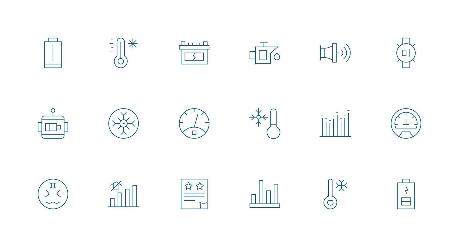 Low featuring 18 Icons in Minimal Line Design User Interface Icons for Digital Products vector