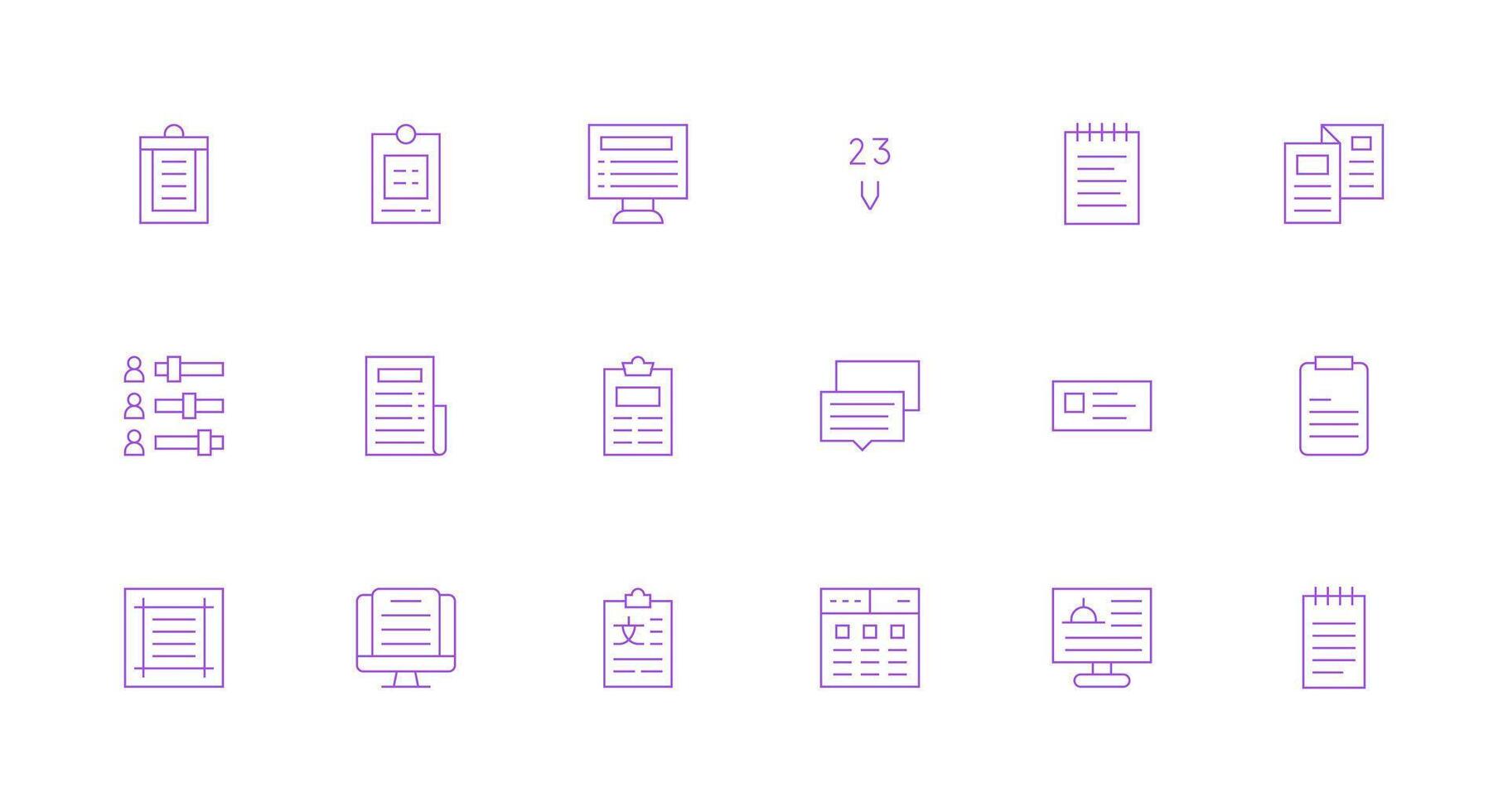 18 Minimal Line Vectors for List Theme Display Icon Pack