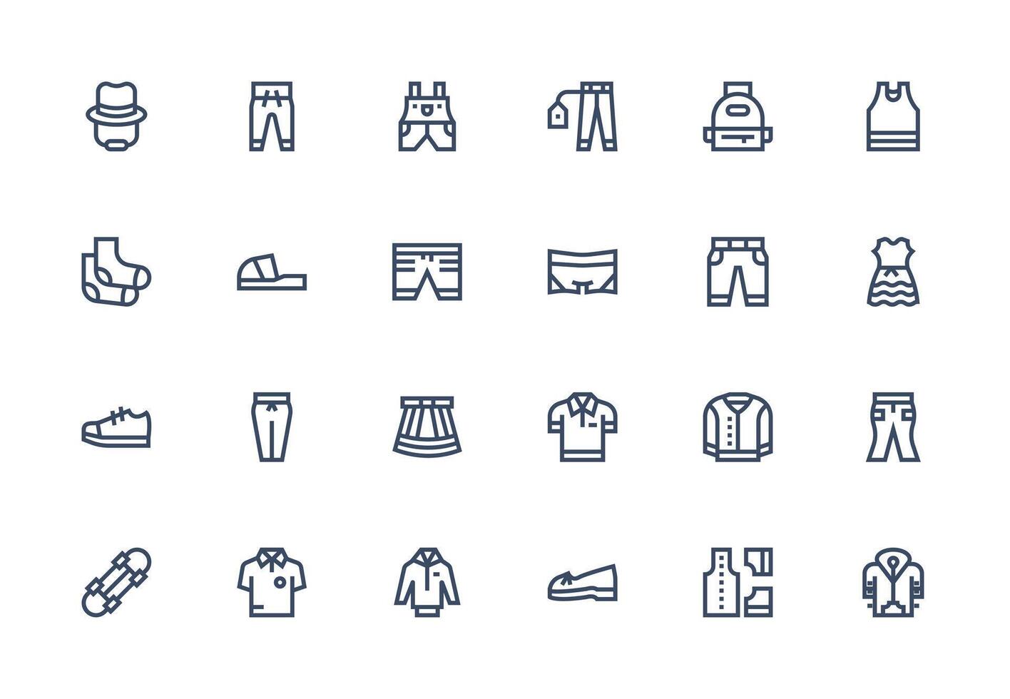 24 Icons for Casual in Thick Line Line Format Core Icon Collection for Daily Tasks vector