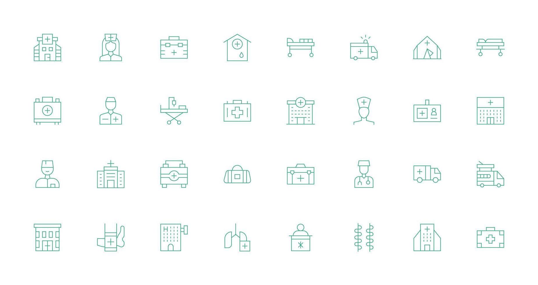 Thin Line Icons from Ambulance Set with 32 Vectors Responsive Icon Set for Flexible Layouts