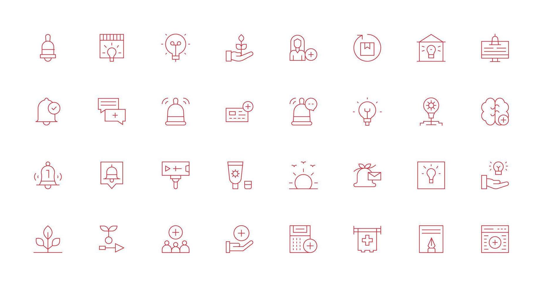 New featuring 32 Icons in Thin Line Design Essential Icon Set for Teams vector