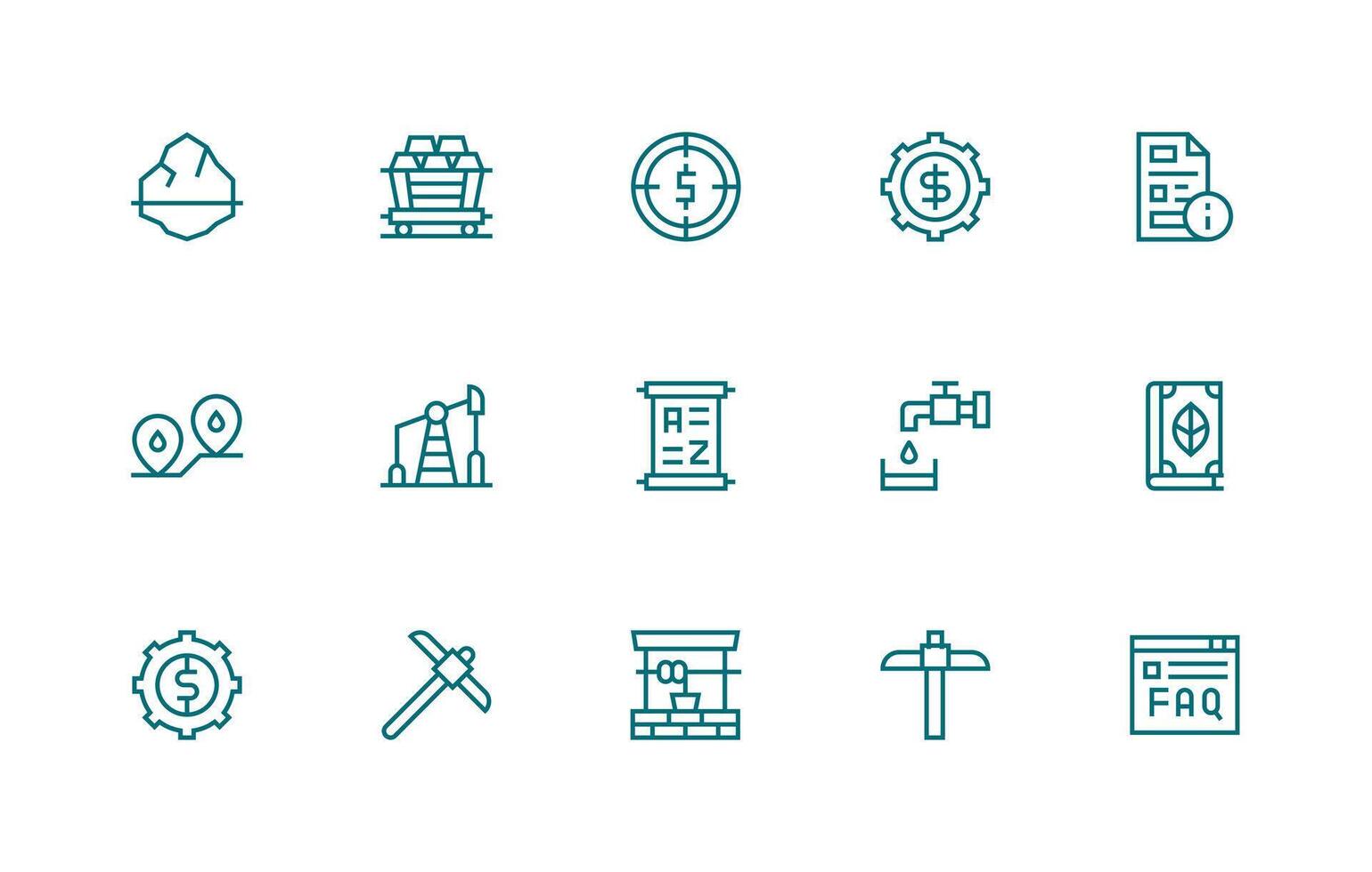 15 Icons for Resource in Regular Line Format Interface Icons for Daily Use vector