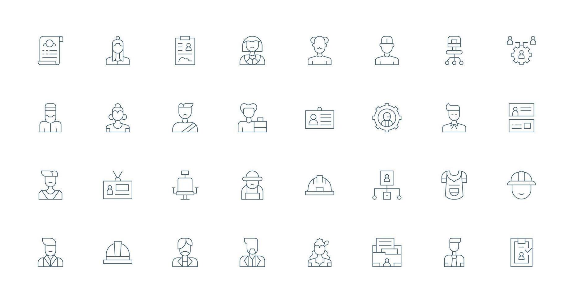 Thin Line Icons from Employee Set with 32 Vectors Scalable Icons for Cross-Platform Interfaces