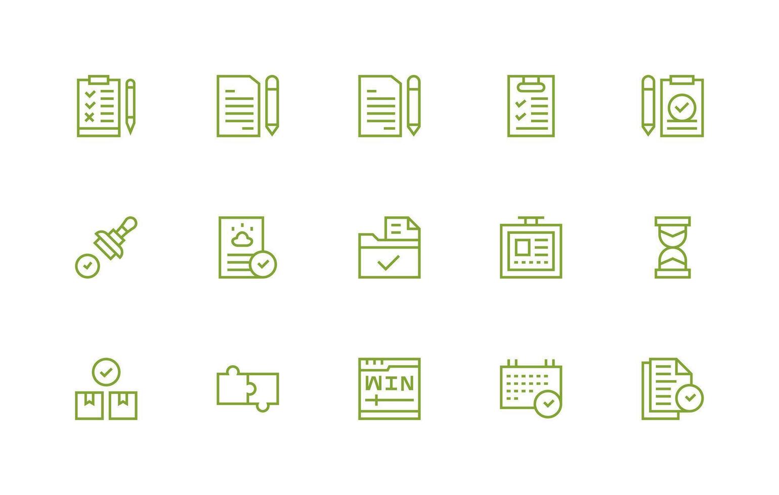 15 Icons for Complete in Regular Line Format Essential Icon Set for Teams vector