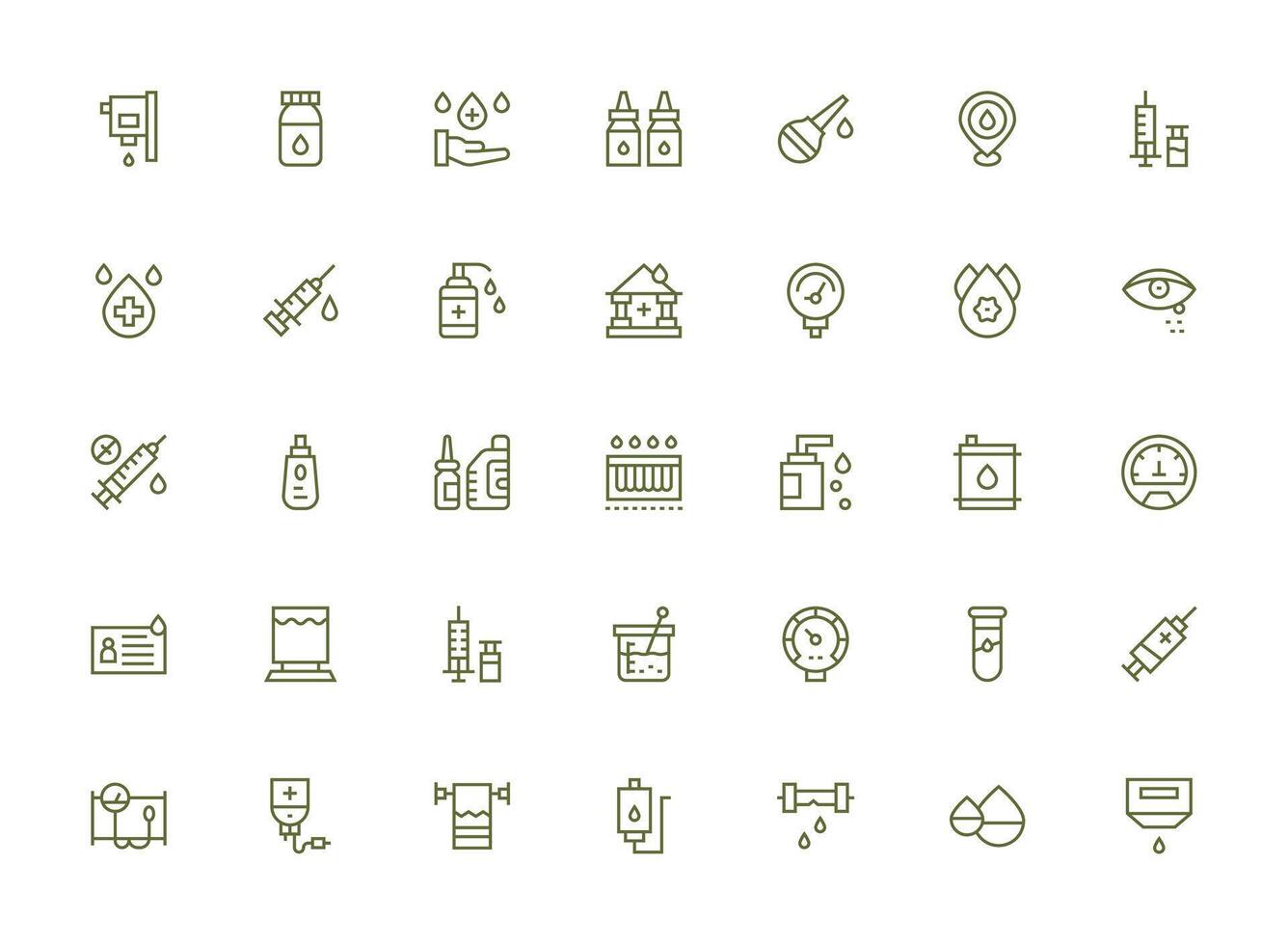 35 Fluid Icons in Regular Clean Line Aesthetic Web and App Icon Pack Collection vector