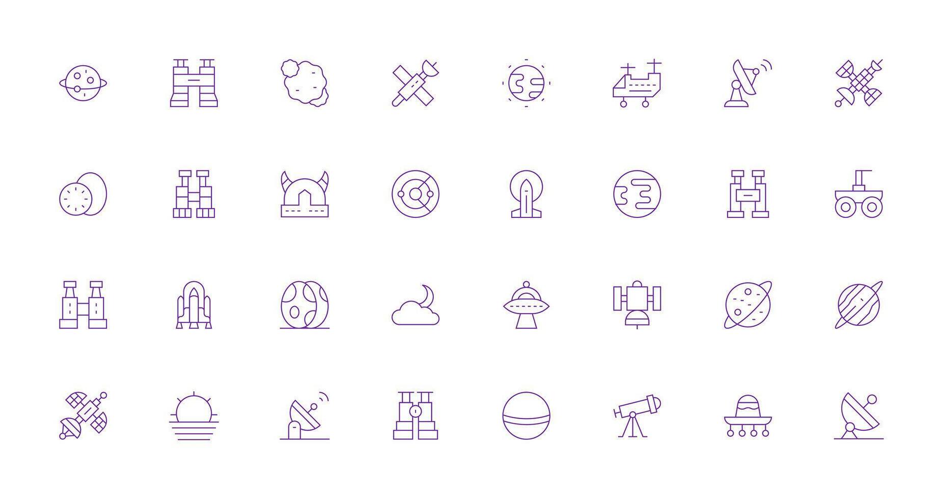 Thin Line Icons from Astronomy Set with 32 Vectors Multi-Style Icons for Creative Projects