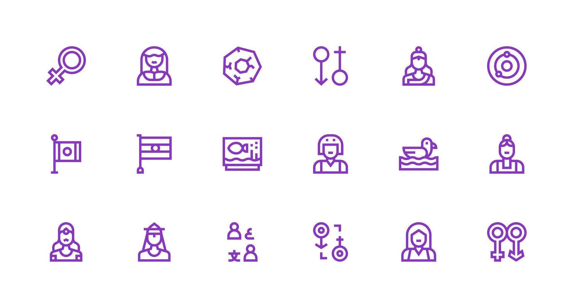 18 Strong Stroke Line Icons for Representation Graphics Flexible Icon System for Web Interfaces vector