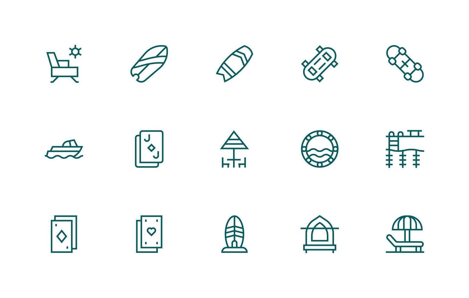 Regular Line Icons from Deck Set with 15 Vectors App Icon Pack