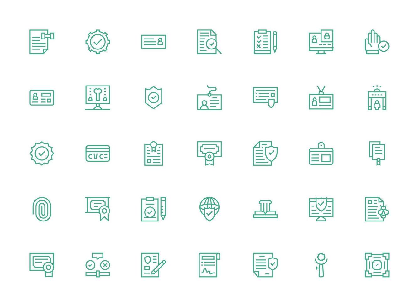Verification Set with 35 Regular Clean Line Icons Interface Icon Collection for Daily Projects vector