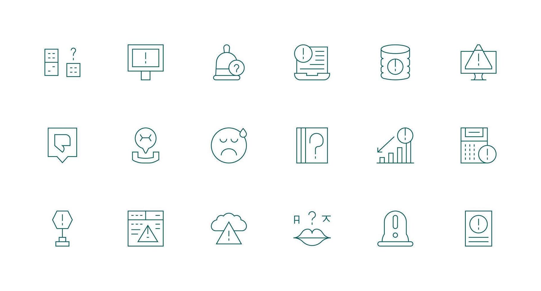 Issue Icon Collection with 18 Minimal Line Designs UI Icon Set vector
