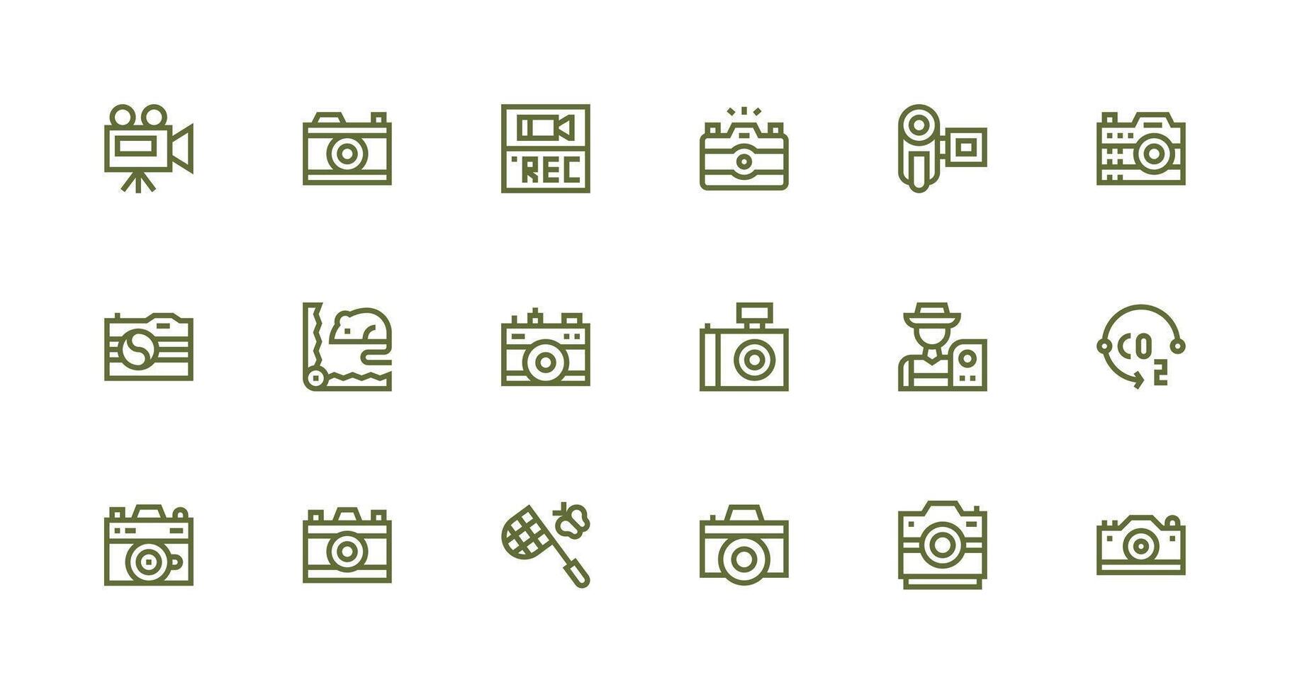 Capture Design Icons featuring 18 in Strong Stroke Line Style Core Icon Collection for Daily Tasks vector
