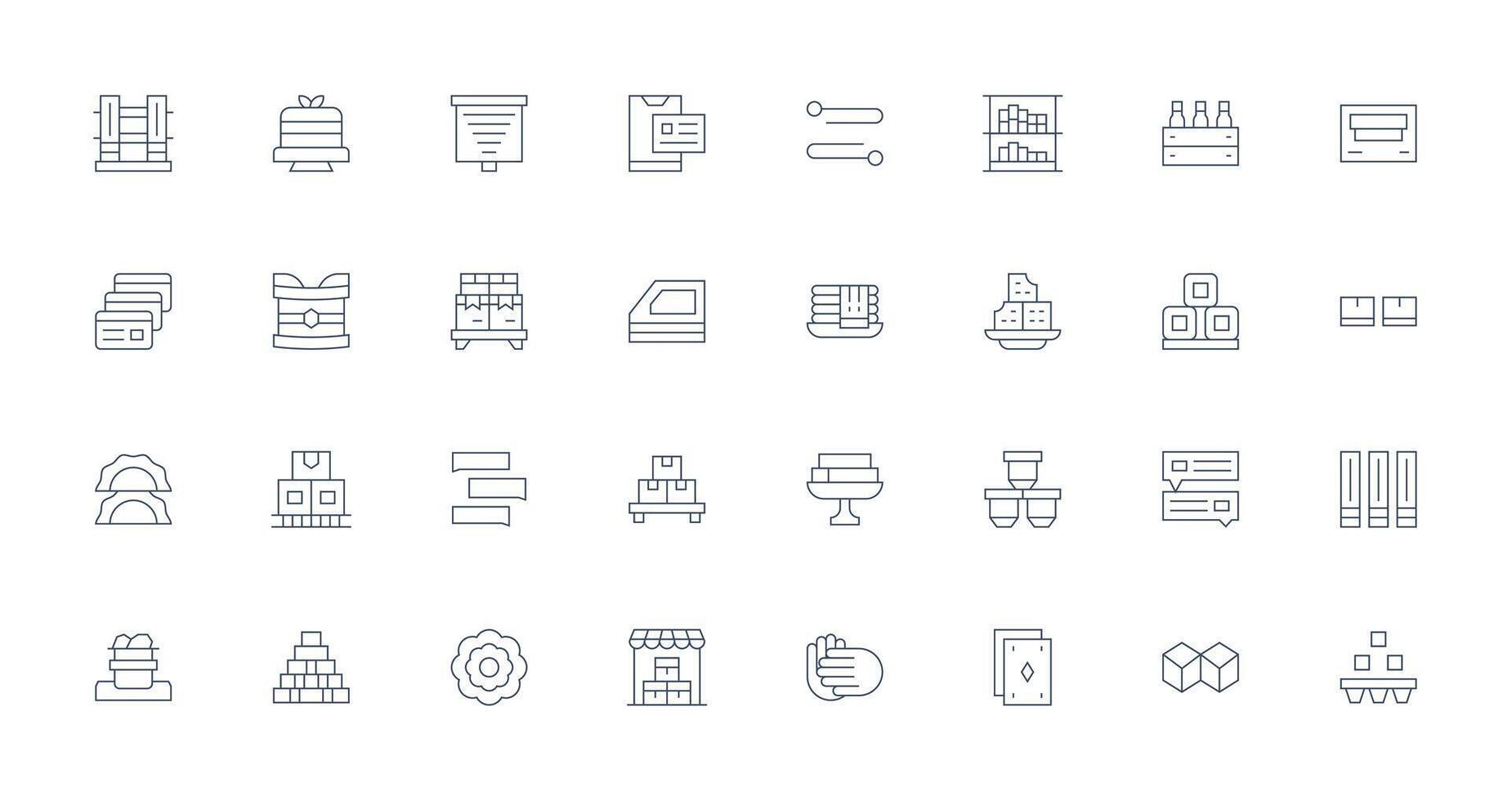 Stacked Design Icons featuring 32 in Thin Line Style Multi-Style Icon Collection vector