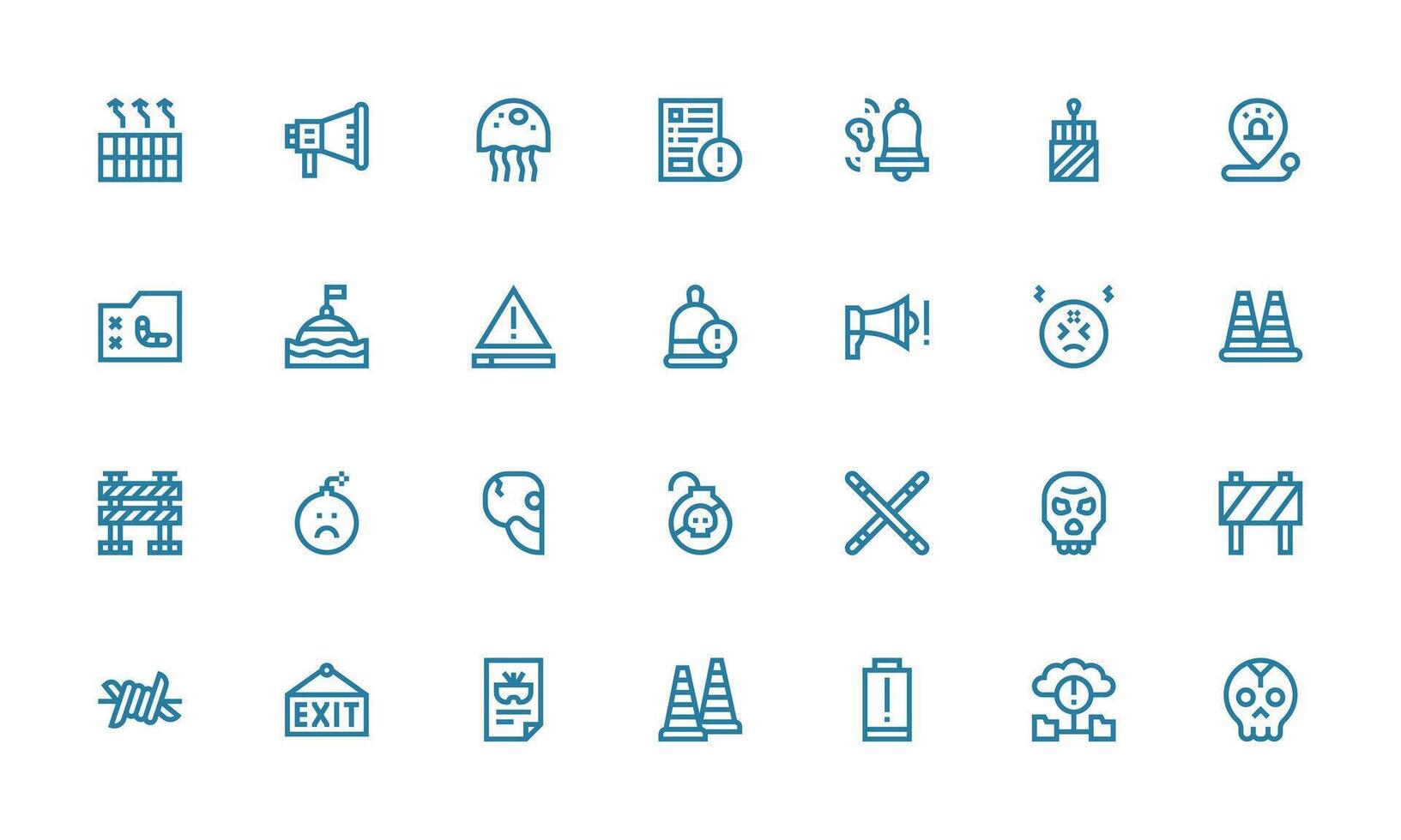 Warning featuring 28 Icons in Bold Line Design Flexible Icon System for Web Interfaces vector