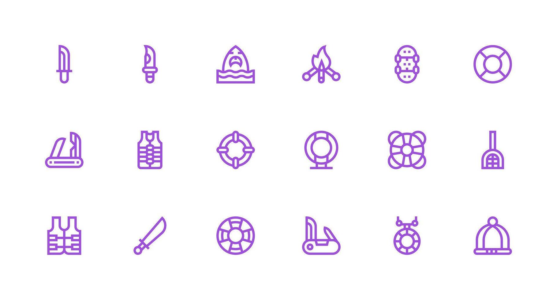 Strong Stroke Line Icons from Survival Set with 18 Vectors Customizable Icon Series for Mobile Screens