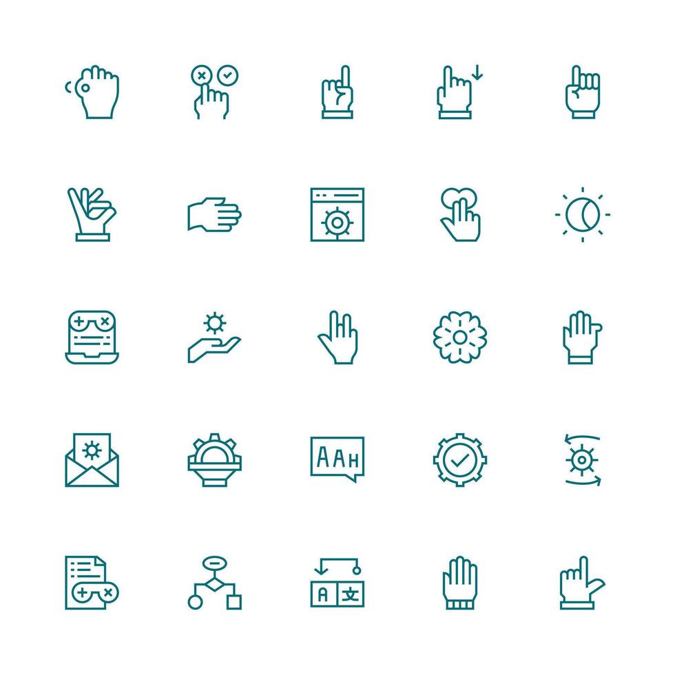 25 Medium Stroke Outline Vectors for Option Theme Icon Set for Projects